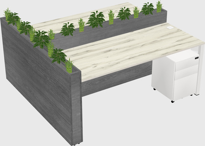 Rectangular shared desk