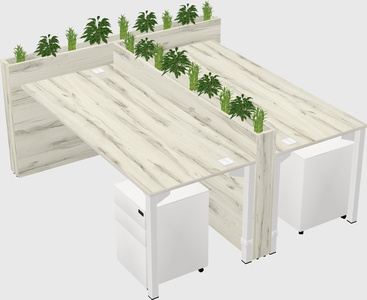 Rectangular shared desk