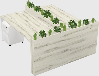 Rectangular shared desk