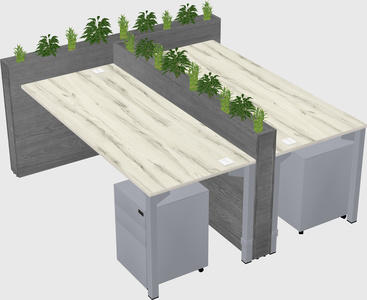 Rectangular shared desk