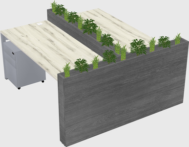 Rectangular shared desk