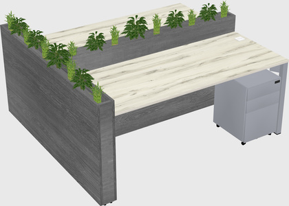 Rectangular shared desk