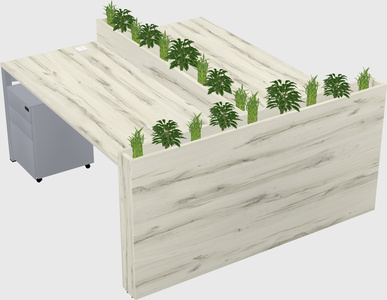 Rectangular shared desk