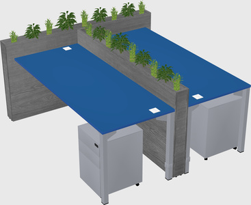 Rectangular shared desk