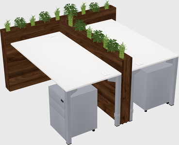 Rectangular shared desk