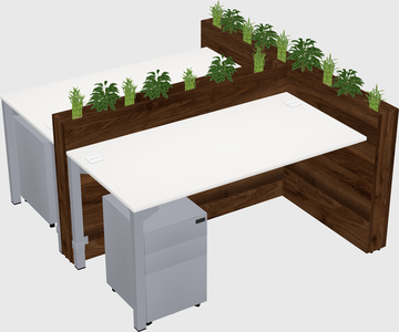 Rectangular shared desk