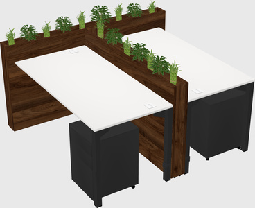 Rectangular shared desk