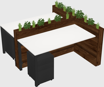 Rectangular shared desk