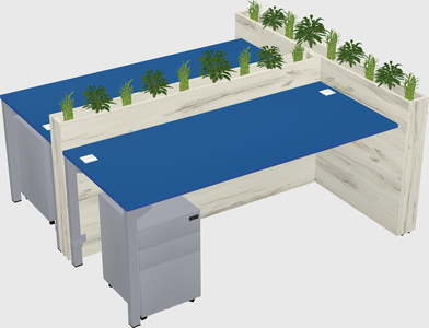 Rectangular shared desk