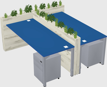 Rectangular shared desk