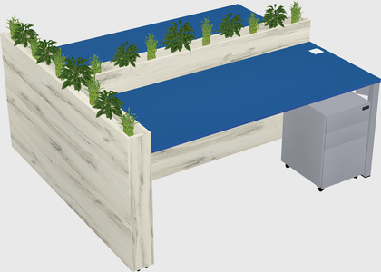 Rectangular shared desk