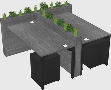 Rectangular shared desk
