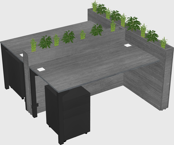 Rectangular shared desk