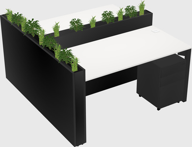 Rectangular shared desk