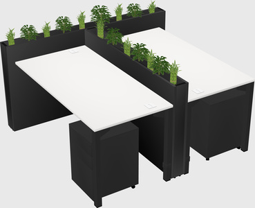 Rectangular shared desk