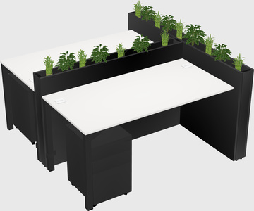 Rectangular shared desk
