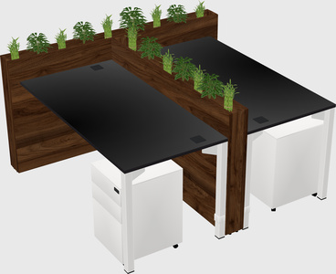 Rectangular shared desk
