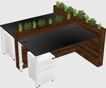 Rectangular shared desk