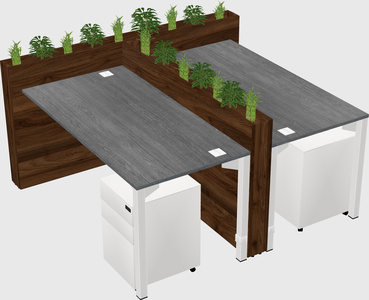 Rectangular shared desk