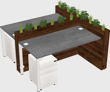 Rectangular shared desk