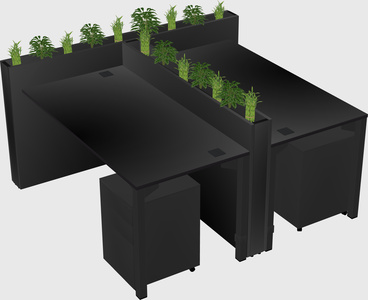 Rectangular shared desk