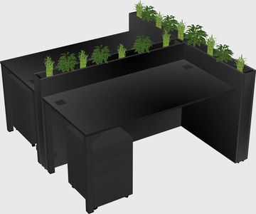 Rectangular shared desk