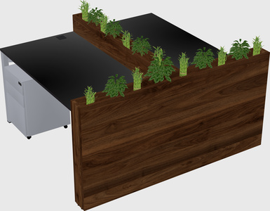 Rectangular shared desk