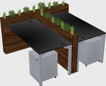 Rectangular shared desk