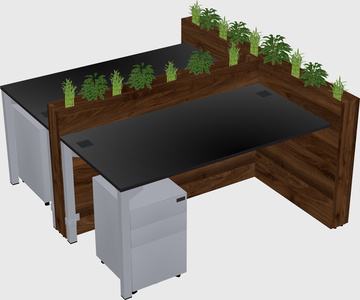 Rectangular shared desk