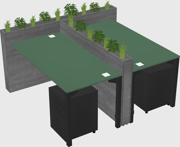 Rectangular shared desk