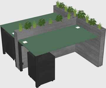 Rectangular shared desk