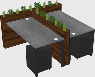 Rectangular shared desk