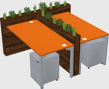 Rectangular shared desk