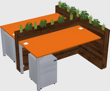 Rectangular shared desk