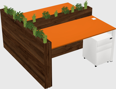 Rectangular shared desk