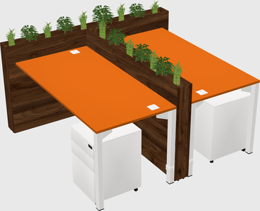 Rectangular shared desk