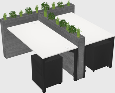Rectangular shared desk