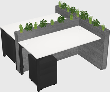 Rectangular shared desk
