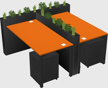 Rectangular shared desk
