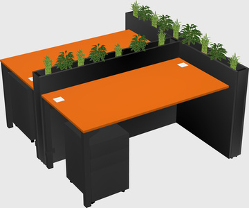 Rectangular shared desk