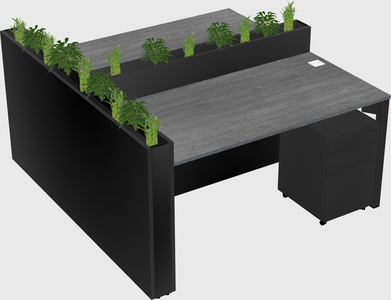 Rectangular shared desk