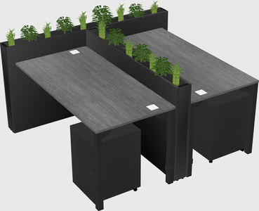 Rectangular shared desk