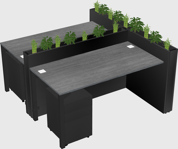 Rectangular shared desk