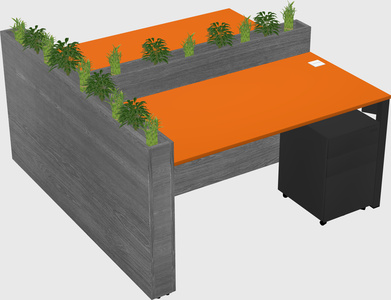 Rectangular shared desk