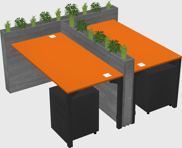 Rectangular shared desk