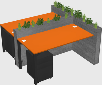 Rectangular shared desk