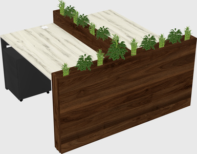 Rectangular shared desk