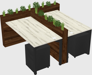 Rectangular shared desk