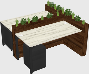 Rectangular shared desk