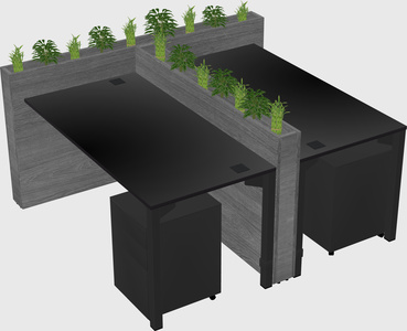 Rectangular shared desk